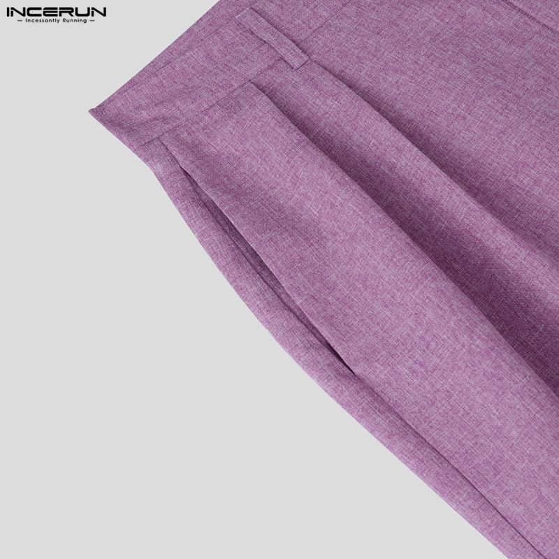 INCERUN 2PCS Men Long Sleeve Irregular Cropped Blazer and Long Pants Casual Loose Sets