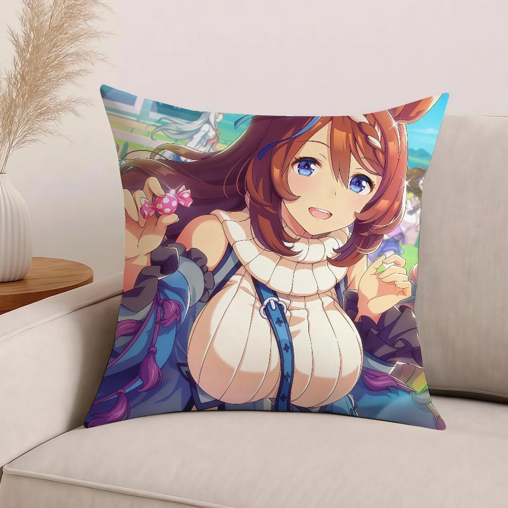 Anime Umamusume Pretty Derby Super Creek Pillow Case Office Cushions Suitable For Sofa Car Bedroom Decorative Cushion Cover