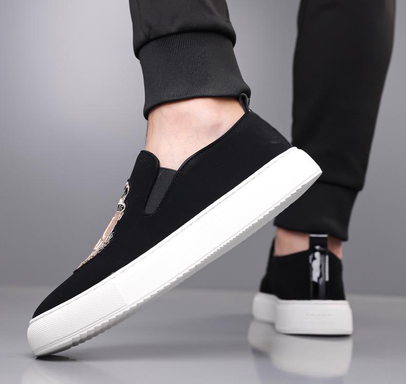 Herren Herbst Casual Slipper Loafer mit britischer Stickerei – Bequem und trendig