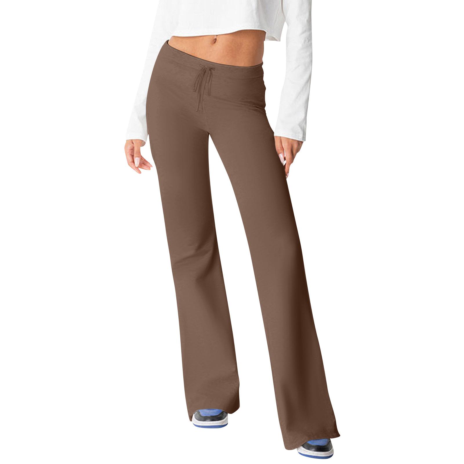 

Женские весенне-осенние домашние брюки с завязками, свободные, широкие, удобные, легкие, повседневные, с высокой талией XXL темно-коричневого