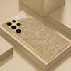 Gouden bloemenpatroon glazen telefoonhoes geschikt voor Samsung Galaxy S26 S25 S24 S23 S22 S20 FE/Ultra/Plus harde hoes