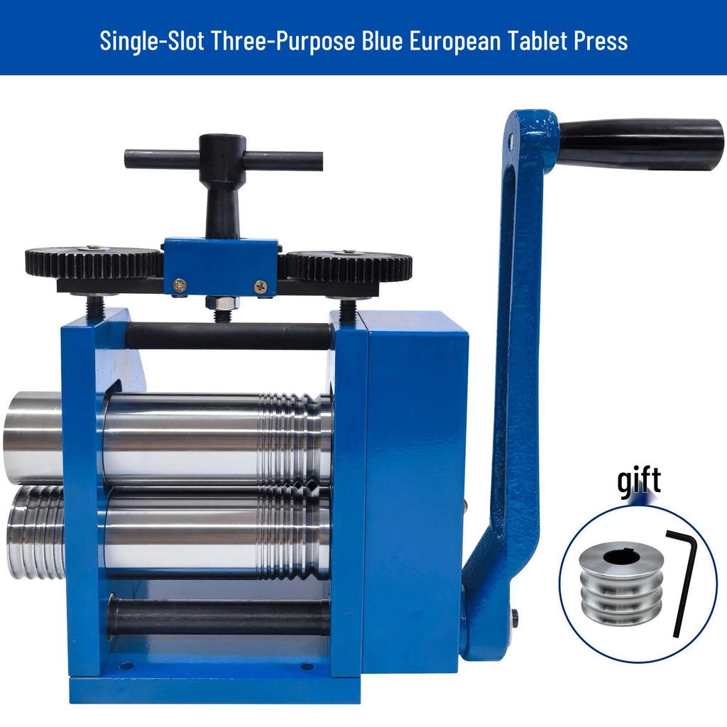 European Style Hand-Crank Metal Press for Tablets, Jewelry, and Wire: Round/Square Shaping & Drawing