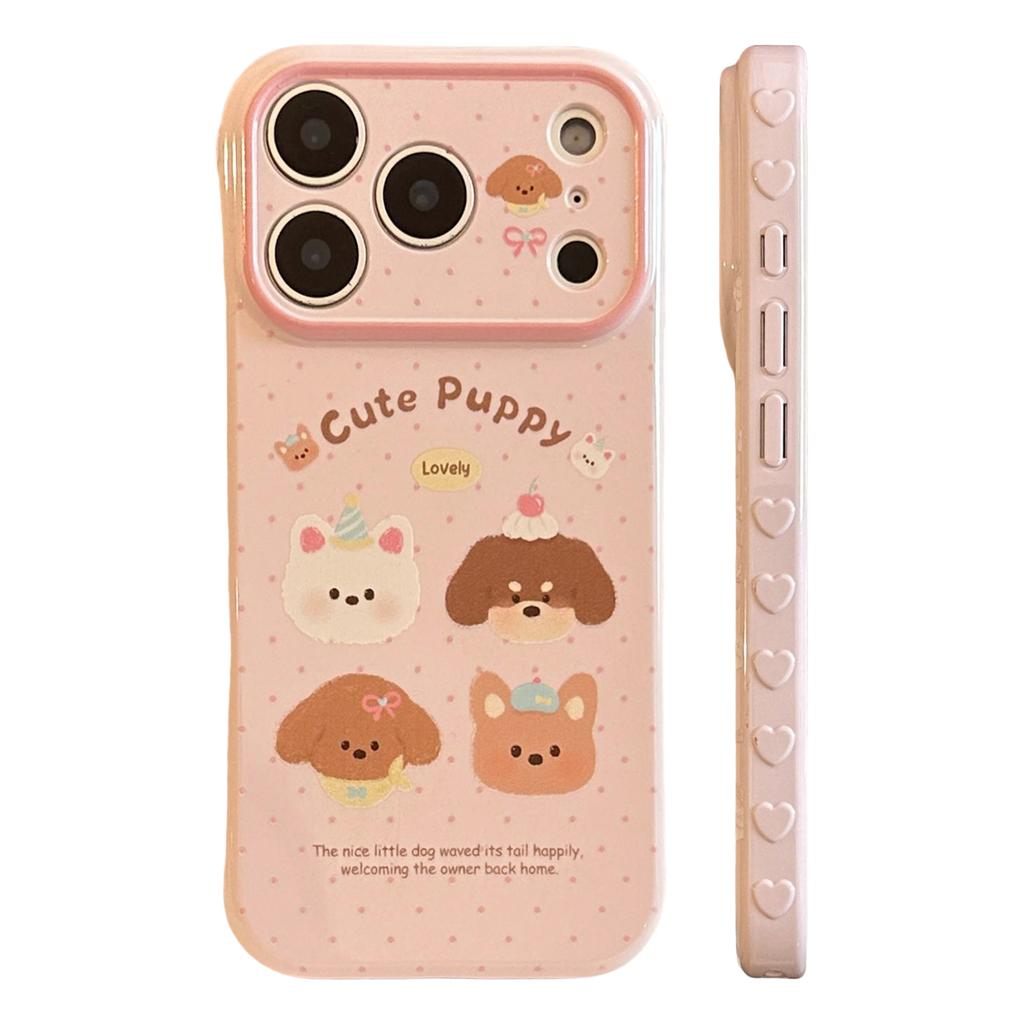 Puppy cute pet cartoon apple 17 mobile phone case iphone16promax suitable for 15 cartoons 13 soft sets 14 creative