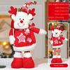 Knitted Style Christmas Telescopic Doll Standing Posture Christmas Ornament  Wall Decoration
