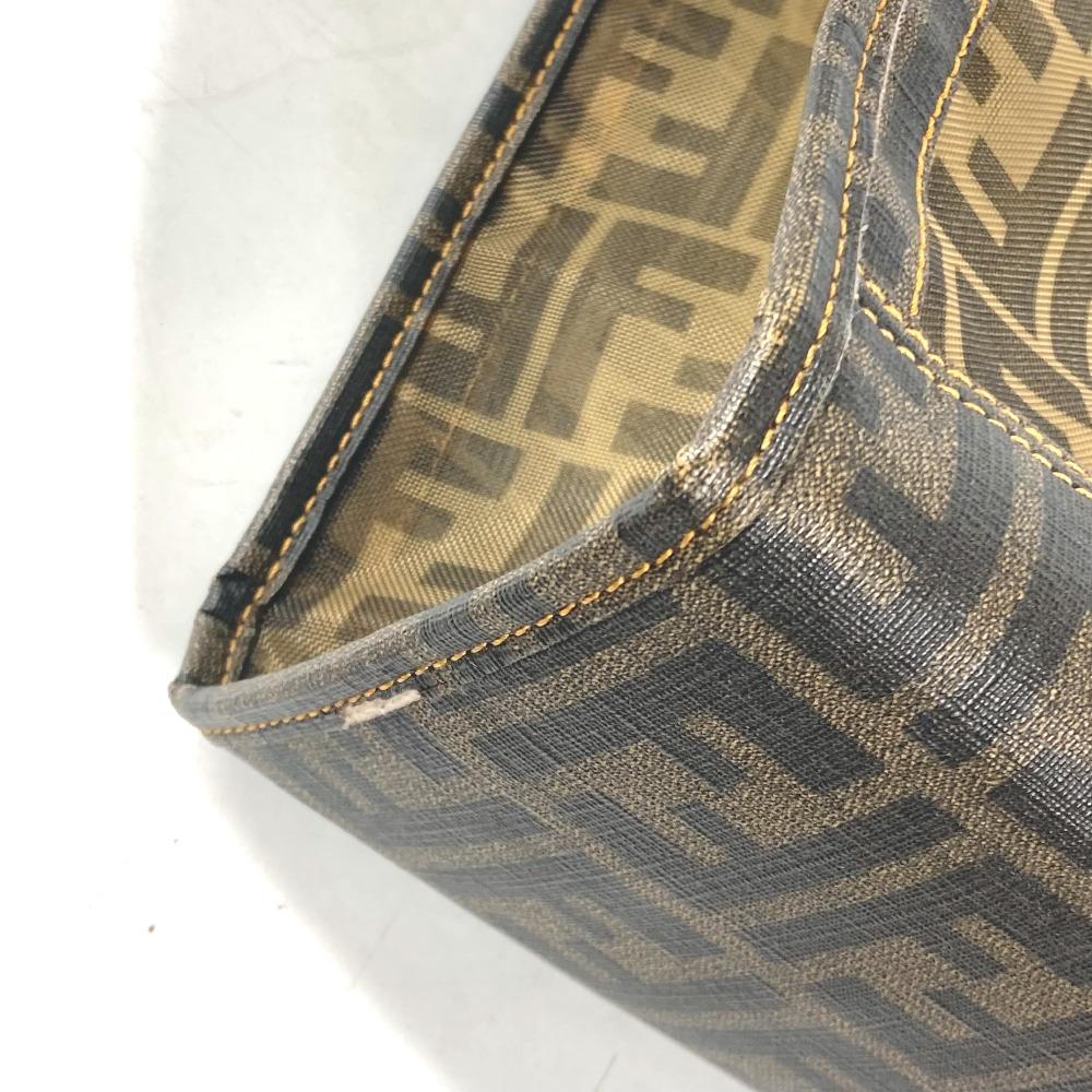 Fendi Torba Siatkowa Torba Plażowa Vintage Zucca Torba Tote z Puzderkiem Torba na Ramię Brązowa