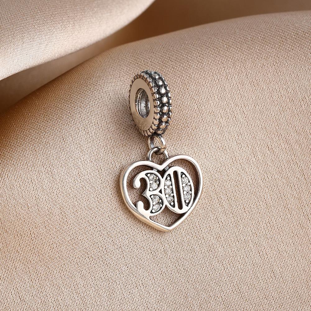 New 925 Silver Happy Birthday Cake Food Series Pendant Number Beads Fit Exquisite Bracelet Women Diy Jewelry Gift Ice Cream Charm
