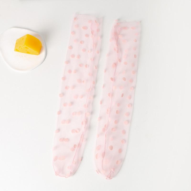 Calze di seta senza tallone genitore-figlio ins personalità a pois Sexy Pizzo Rete Calzini Trasparenti Elasticità Stretch Rete Filato Sottili Donne