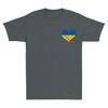 I Stand With Ukraine Peace Heart Ukrainian Flag Pocket Vintage Unisexs Tshirt Tee