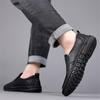 Fashion Business Leather Men Shoes Summer Slip On Loafers Breathable Men Casual Leather Soft Shoes Black Flats Driving Shoes Moccasins
