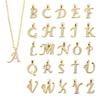 1pc Copper Zircon Letter Charms Gold Plated A-Z Alphabet Pendants For Earrings Bracelet  Necklace Jewelry Making DIY Accessories