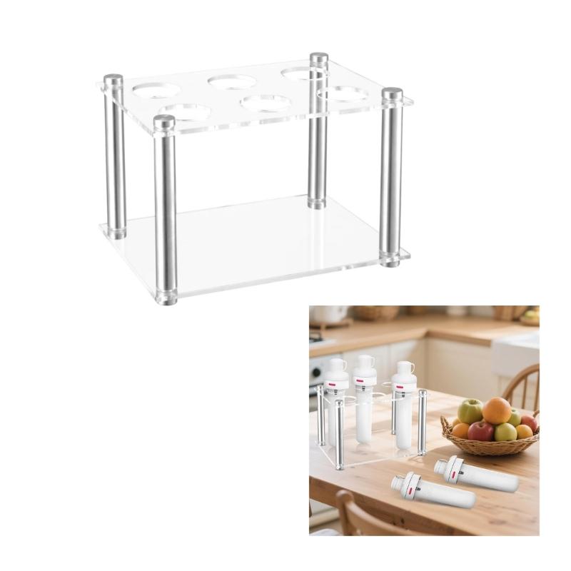6 Hole Flavor Cartridges Organiser With Acrylic Construction Clear Spacious Designs Stoarge Rack