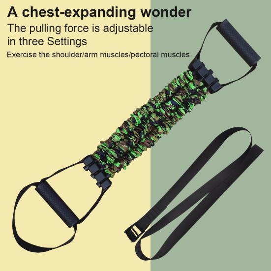 Adjustable Resistance Band with Detachable 3-Tube Chest Expander Shoulder Stretcher Men Strength Training Fitness Full Body Stretching Band