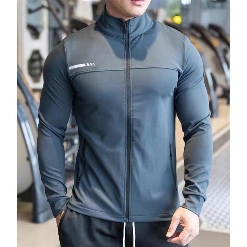 

Mens Gym Fitness Tops High Quality Running Sports Jacket Outdoor Workout Training Sweatshirt Zipper Jacket Cardigan Men Coat XS серый