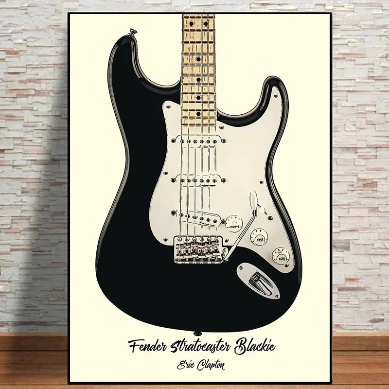 Famous Guitars Used By Famous Bands and Singers Music Posters Prints Canvas Printing Wall Art Picture for Living Room Home Decor