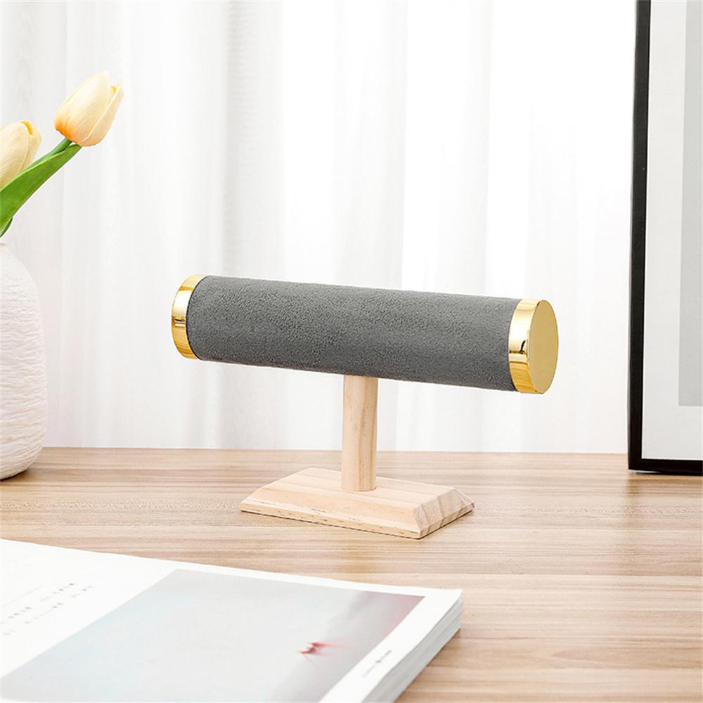 Jewelry Display Stand for Bracelets Bangles with Wooden Base Showcase Organizer Rack