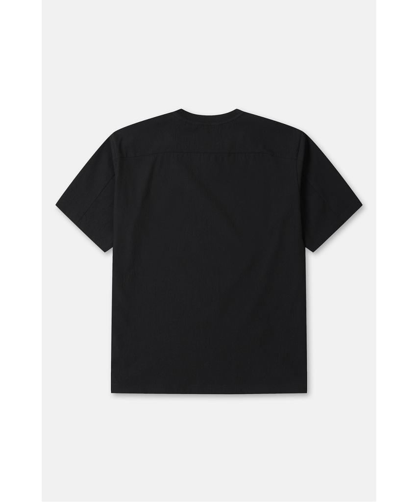 Koolongseupocheu Men'S Crease Round Neck Short Sleeve T-Shirt (Set-Up) Tltcm26611Blk