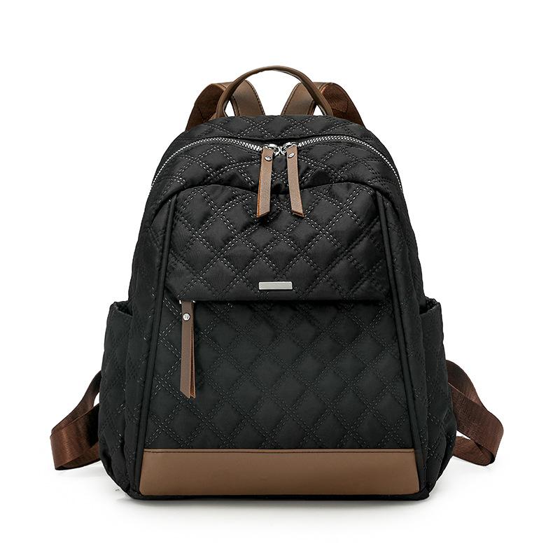Rhomboid Quilted Backpack Women's Large Capacity Backpack