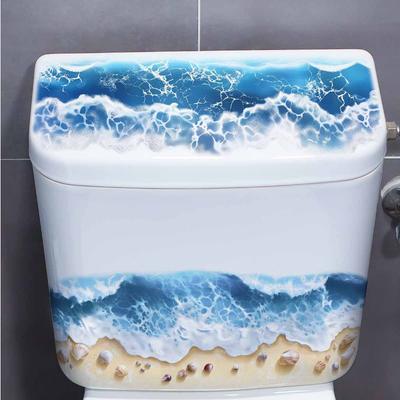 El Mar, Playa, Exquisita Concha Inodoro, Pegatinas de Pared, Decoración de Baño, Pegatinas de Pared, Murales de Pared Autoadhesivos