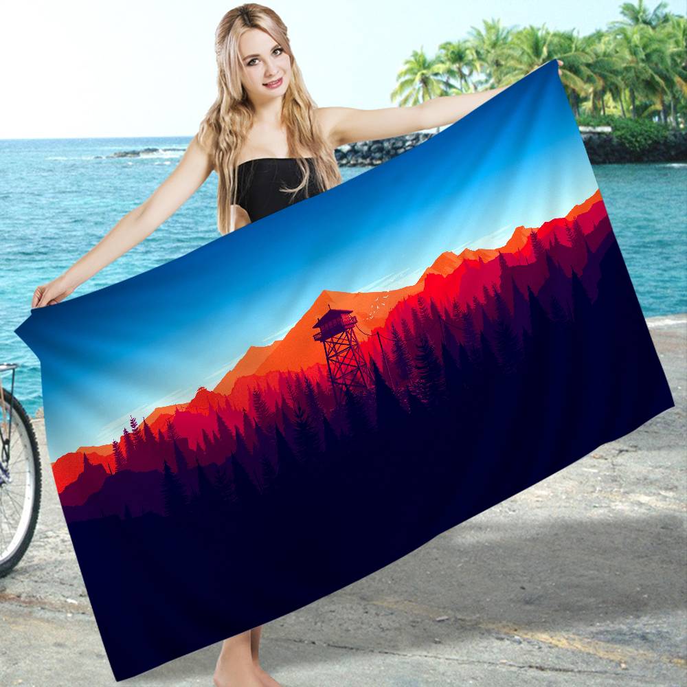 Classic F-Firewatches Game Microfiber Blanket Quick Drying Beach Towels Oversized Printing Super Absorbent Pool Towel Blanket