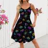 Women's Halloween Print Sexy Off-The-Shoulder Punk Vintage Dress