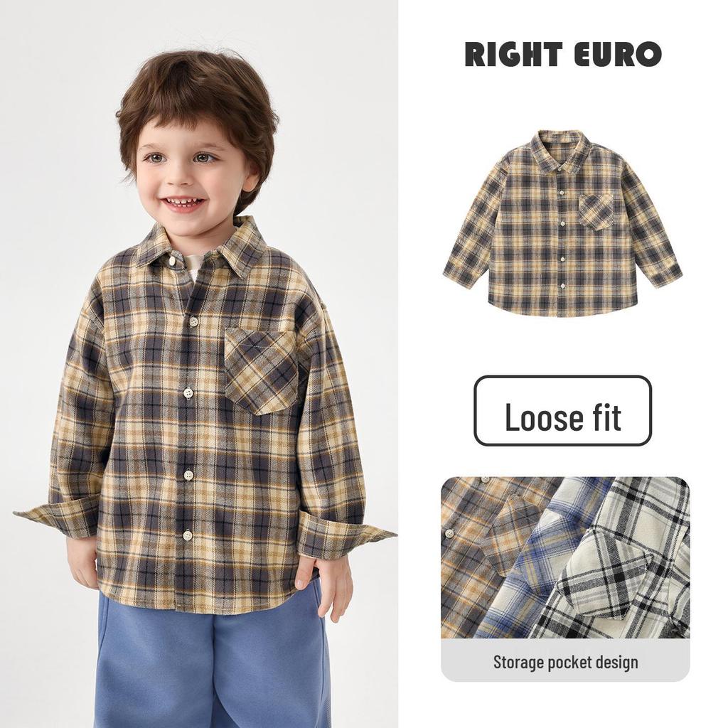 Right European Boys' Denim Shirt Jacket - New Spring/Autumn 2026 Style Trendy Kids' Clothing