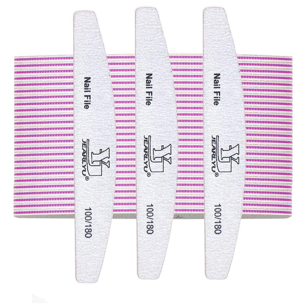 High-grade Double-sided Half-moon Nail File: Washable & Durable Sanding Strip