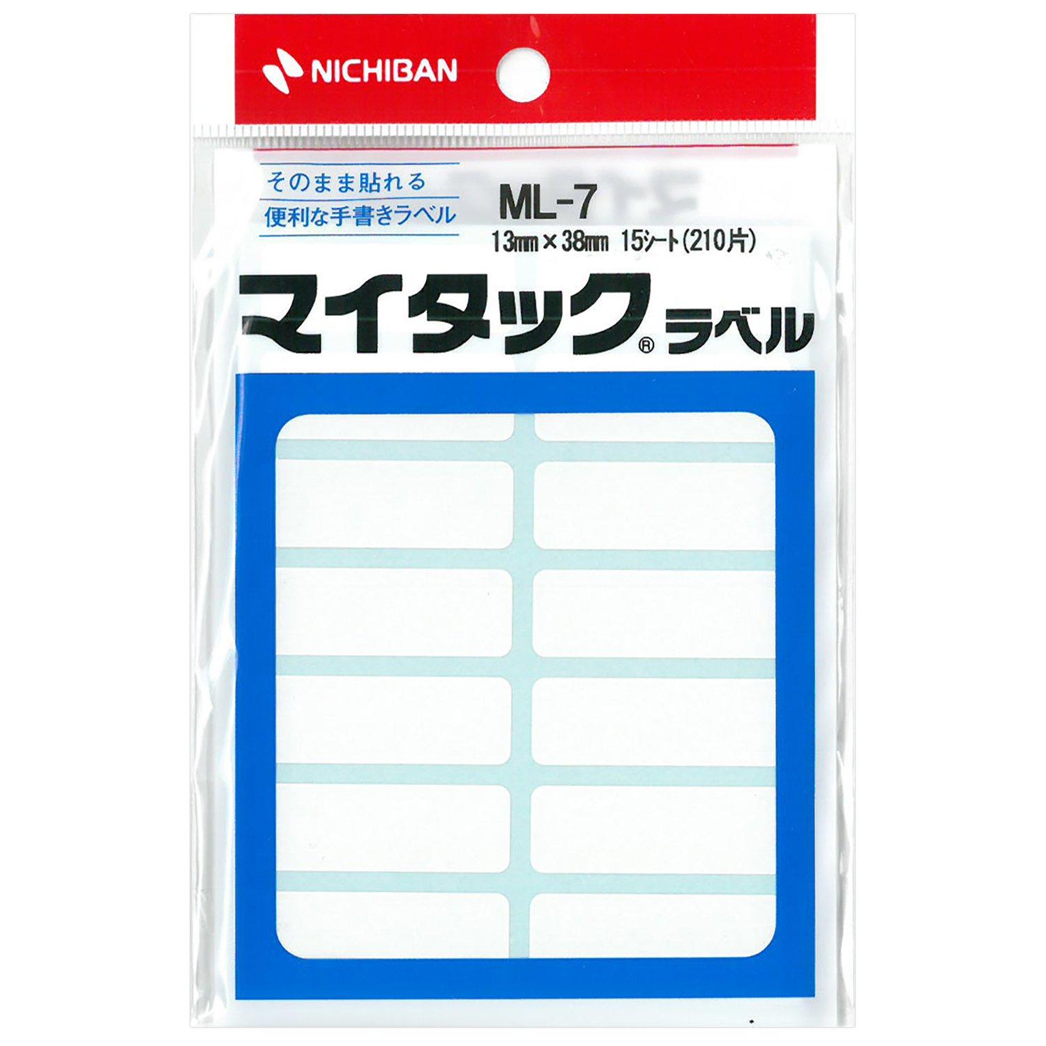 

Nichiban MyTac Label 13 x 38 10 rolls Paper, Plain, mm, ML7-10P, білий