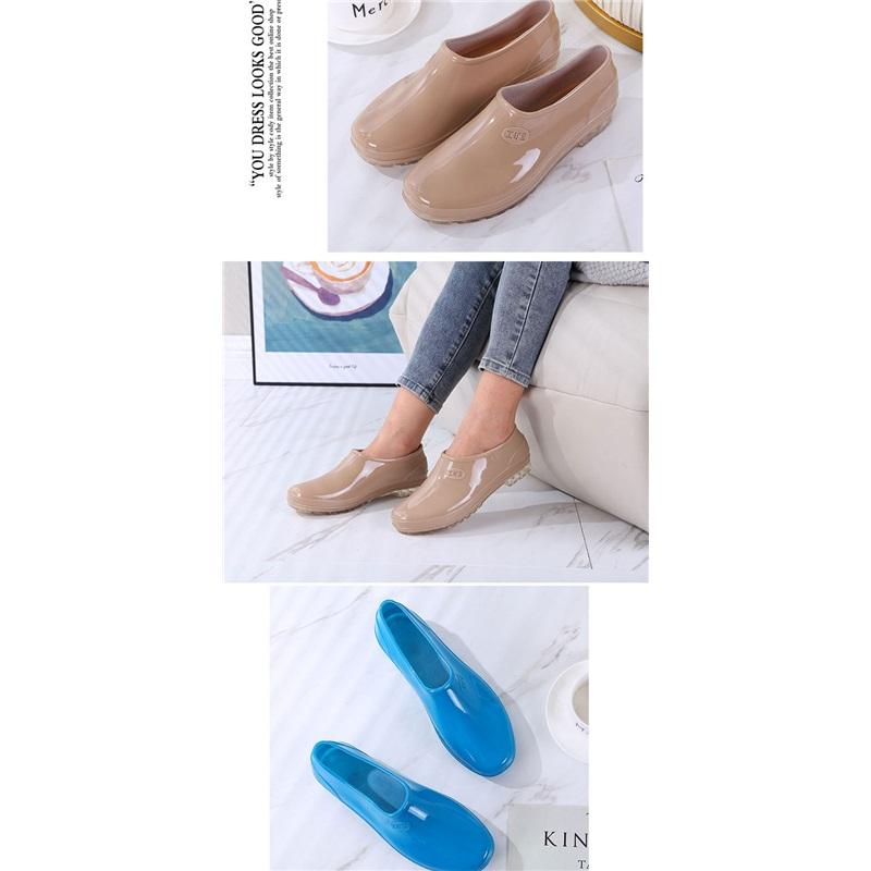 Ladies' Fashionable Outdoor Anti Slip Low Top Rain Boots And Rubber Shoes