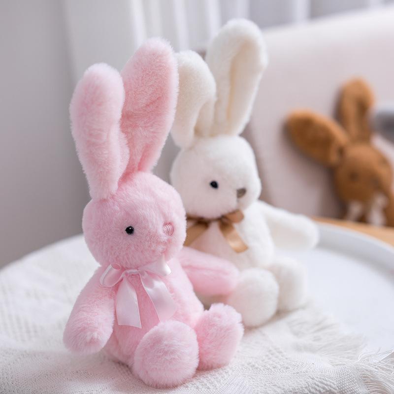 New Kawaii Bow Tie Rabbit Stuffed Toy Baby Child Doll Plush Rabbit Doll Soothing Sleeping Partner Holiday Gift Toys for Children