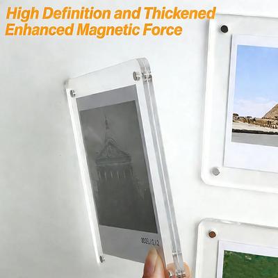 Ticket Commemorative Storage Holder Transparent Acrylic Magnetic Photo Frame Fridge Sticker Display Frame Home Decoration