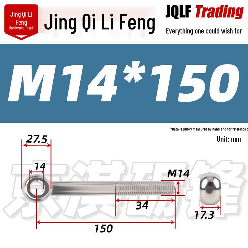 Stainless Steel GB798 Eye Bolt, Full Series M5-M16