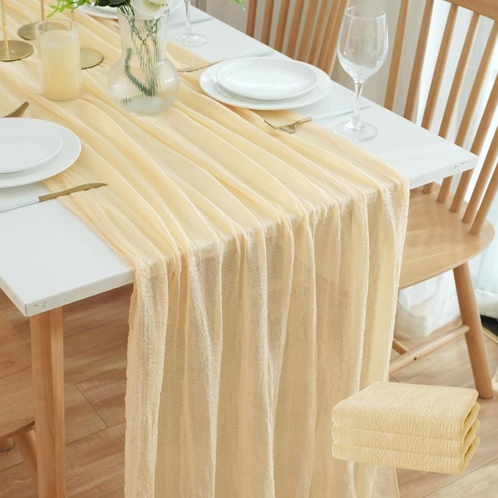 Vintage Gauze Tablecloth Seersucker Wedding Decoration Long Table Runners  Home