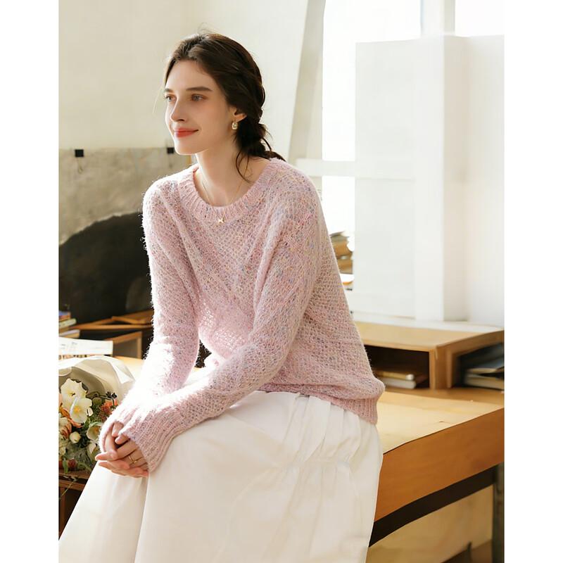 Women's Premium Wool Mohair Blend Shimmer Knit Sweater