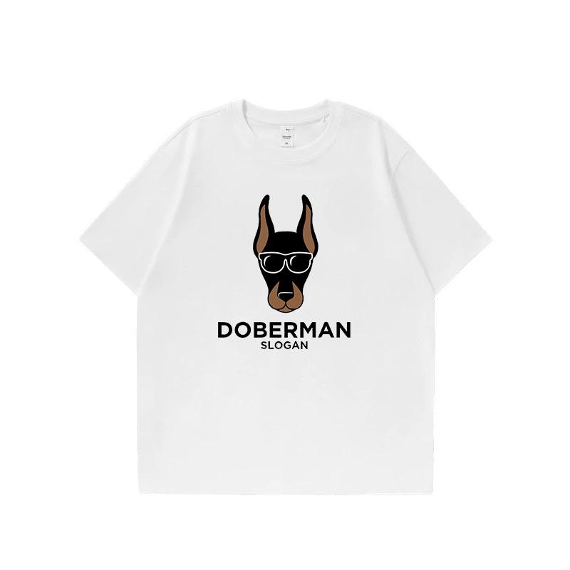 Cotton design letter dog print short sleeved T-shirt loose casual versatile top