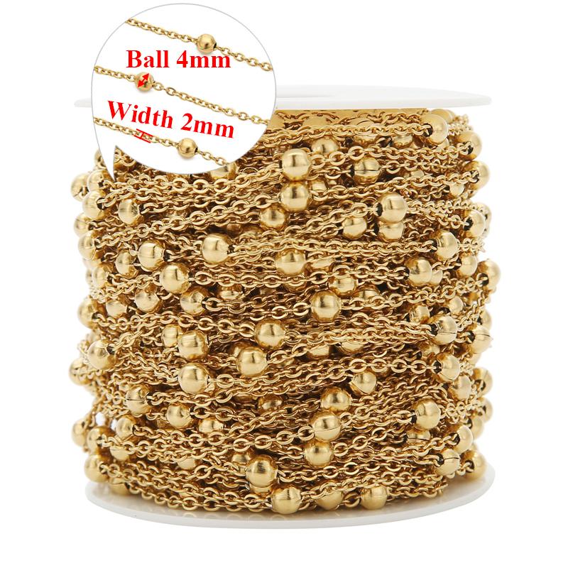 2 Meters Stainless Steel Satellite Cable Link Beads Chains DIY Bracelet Jewelry Making Necklace  Accessories Handicraft Anklets
