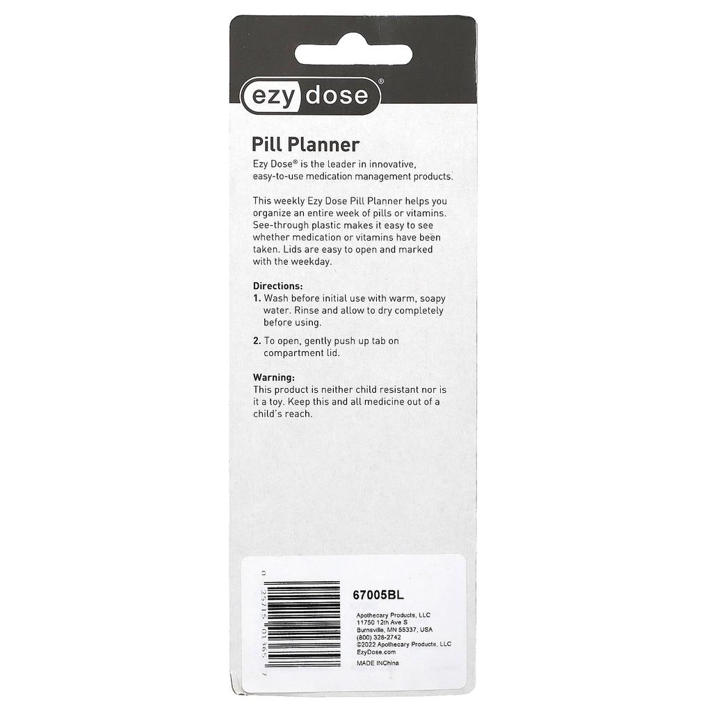 Weekly Pill Planner, Medium, 1 Count