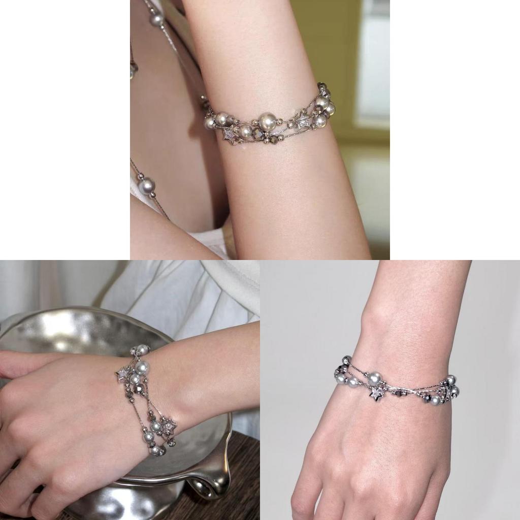 Handmade Star Design Pearl Womens Bracelet With Titanium Steel For Daily Accessories Gift