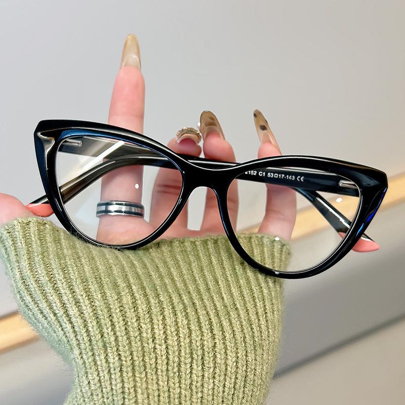 Fashion Cat Eye Reading Glasses Women S High Definition Anti-Blue Reading Glasses Elderly Reading Glasses anti-blue light flat light (0 degrees)