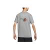Jordan Hand-Painted Rose and Letter Print Crew Neck Short Sleeve T-Shirt Men Tops Gray DQ7391-091