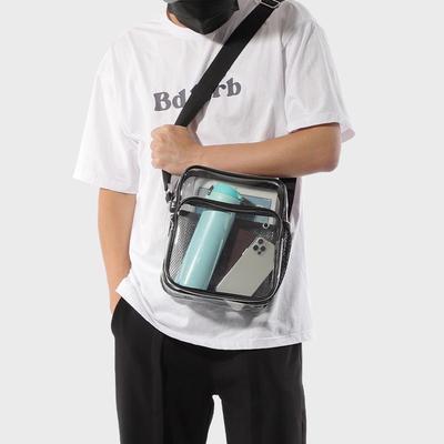 Borsa a tracolla da uomo alla moda in PVC impermeabile, borsa a tracolla estiva, portatile, trasparente, piccolo zaino