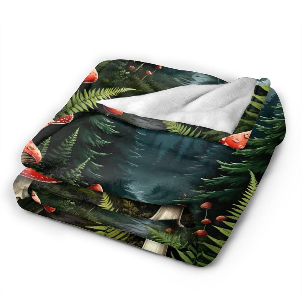 Traumhafte Waldpilzdecke Qualität Warm Bettwäsche Überwürfe Winter Flugzeugreise Sofa Bett Street Trend Tagesdecke