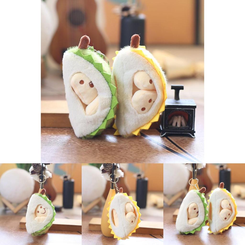 Durian Plush Toy Keychain Pp Cotton Stuffed Animal Bag Charm Gift For Kids Teens