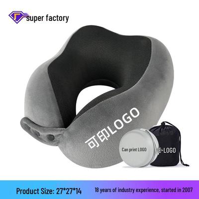 Almohada de viaje con espuma viscoelástica en forma de U para soporte del cuello – Respaldo ligero para dormir para tren, coche y más