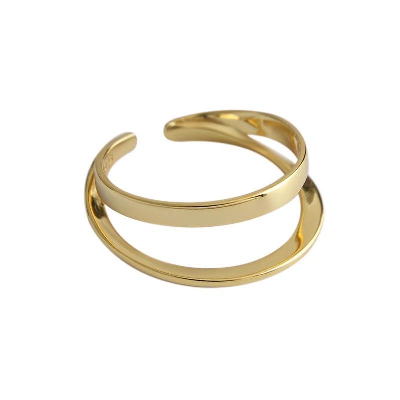 Fashion Ins Wind Simple Ring Female Personality Design Sense Multi-layer Opening Index Finger Ring Tide Finger Rings  Creative Geometric Party Jewelry