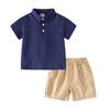 Boys Polo Outfit Set Short Sleeve Polo Shirt and Shorts Two Piece Summer Clothing Casual Fashion Set for Toddler and Kids