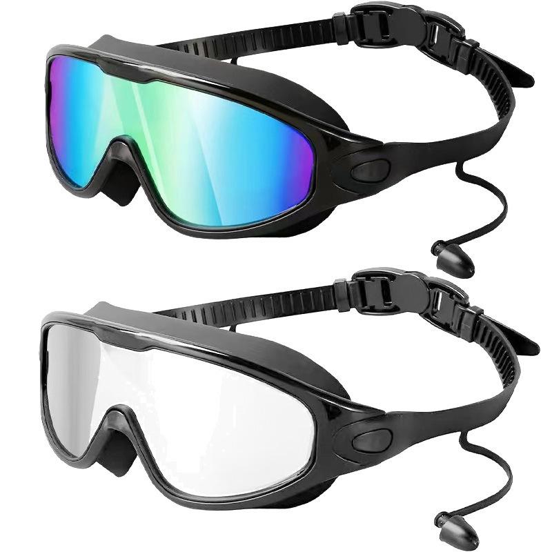 High-Definition, Anti-Fog, Waterproof Swimming Goggles with Earplugs for Adults