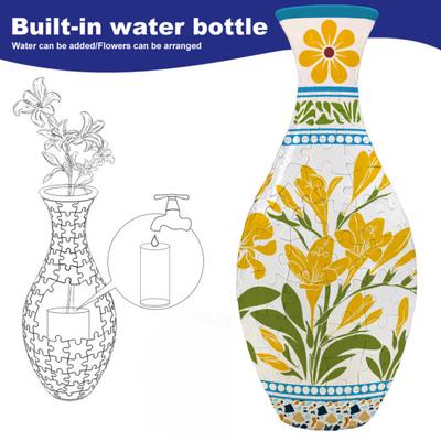 3D Puzzle Vase Erwachsene DIY Blumen-Puzzle Vase 160 Puzzleteile Vase Kunst-Puzzle mit Blumenthema Geschenk zur Einweihung Heimdekoration