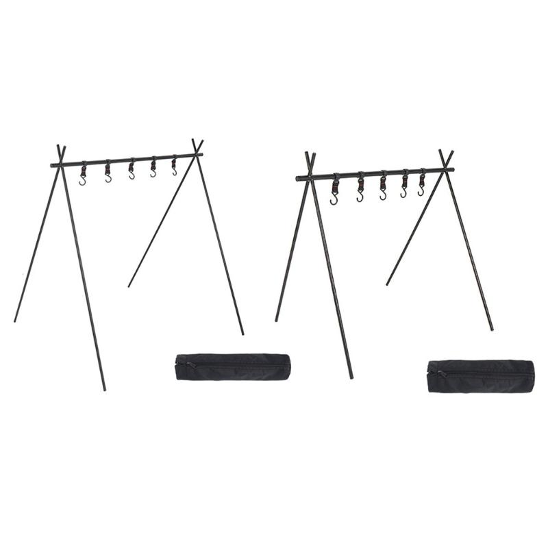 Travel Camping Triangular Shelf Aluminum Alloy Folding Hanging Rack Portable Outdoor Picnic Rack With Hook Enduring