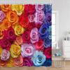 Romantic Rose Shower Curtain - Vibrant Floral & Butterfly Designs for Elegant Bathroom Décor, Waterproof, Easy Care & Soft Touch