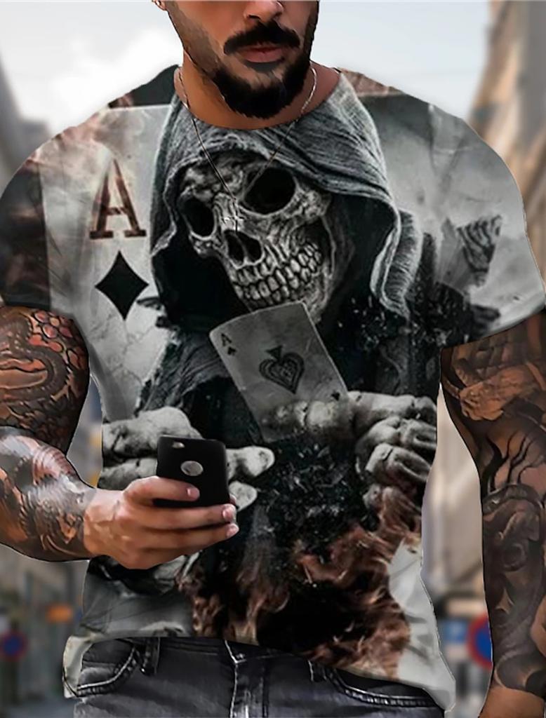 2023 New Men's Gender-Neutral T-Shirt 3D Printed Lion Round Neck Casual Short Sleeve Top Street Wea Men'st-Shirtoversizedt-Shirt